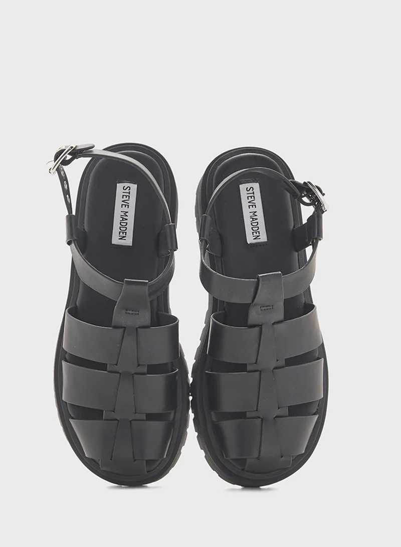 STEVE MADDEN Market Ankle Strap Flat Sandals