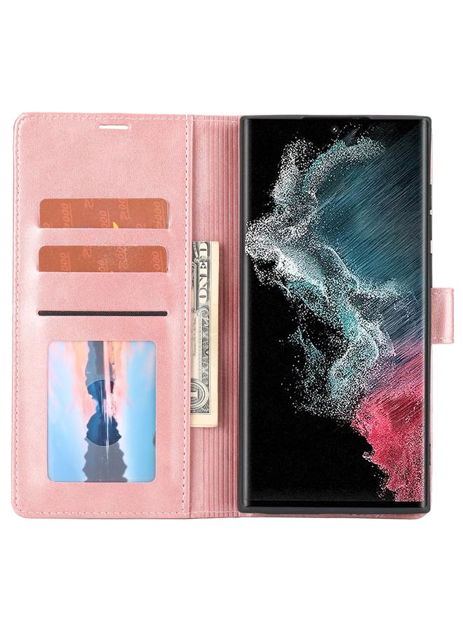 اس-توب جراب لهاتف Samsung Galaxy S22 Ultra 5G، جراب هاتف كلاسيكي من الجلد القابل للطي - Image 4