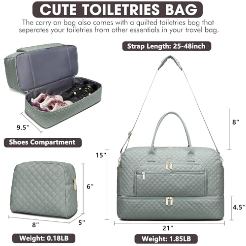 LUOCIP Travel Duffle Bag Weekender for Women - 38L Carry-On Overnight Personal Item Bag with Shoe Compartment & Wet Pocket Weekend Tote Bags with Toiletry Hospital Bags for Labor and Delivery - Image 2
