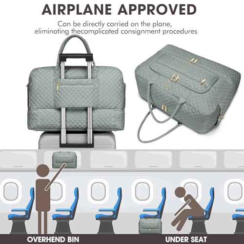 LUOCIP Travel Duffle Bag Weekender for Women - 38L Carry-On Overnight Personal Item Bag with Shoe Compartment & Wet Pocket Weekend Tote Bags with Toiletry Hospital Bags for Labor and Delivery - Image 5