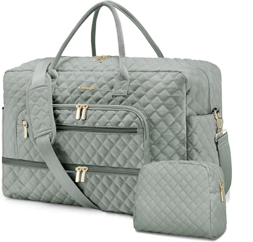 LUOCIP Travel Duffle Bag Weekender for Women - 38L Carry-On Overnight Personal Item Bag with Shoe Compartment & Wet Pocket Weekend Tote Bags with Toiletry Hospital Bags for Labor and Delivery - Image 1