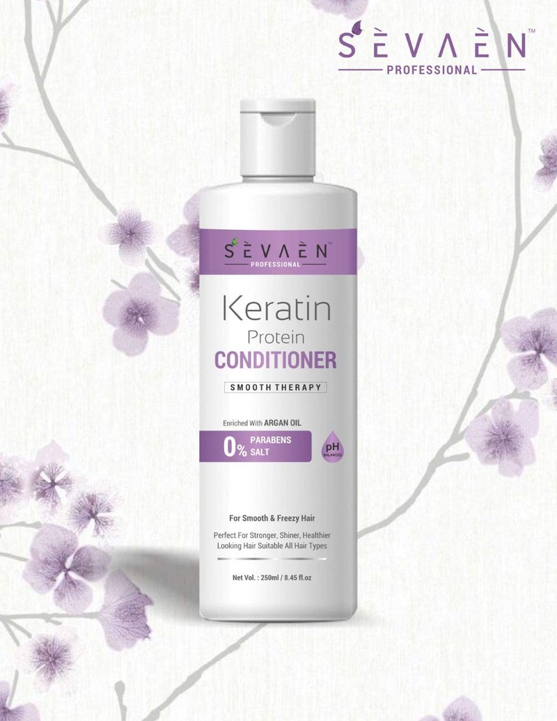 Sevaen Keratin & Argan Smooth Therapy Conditioner (Pack Of 2) For All - Image 5