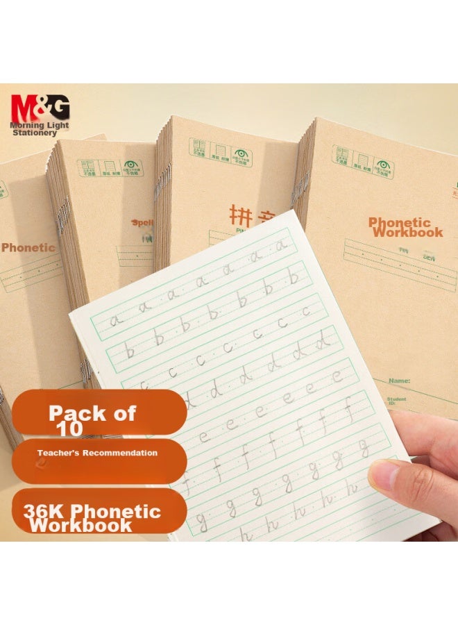 M&g Stationery 36k Chinese Pinyin Notebook, 9 Lines, First Grade Chinese Language Practice Workbook, Elementary School To Preschool Transition Copybook, Notebook For Kindergarten, 10 Books, K36124c - Image 1