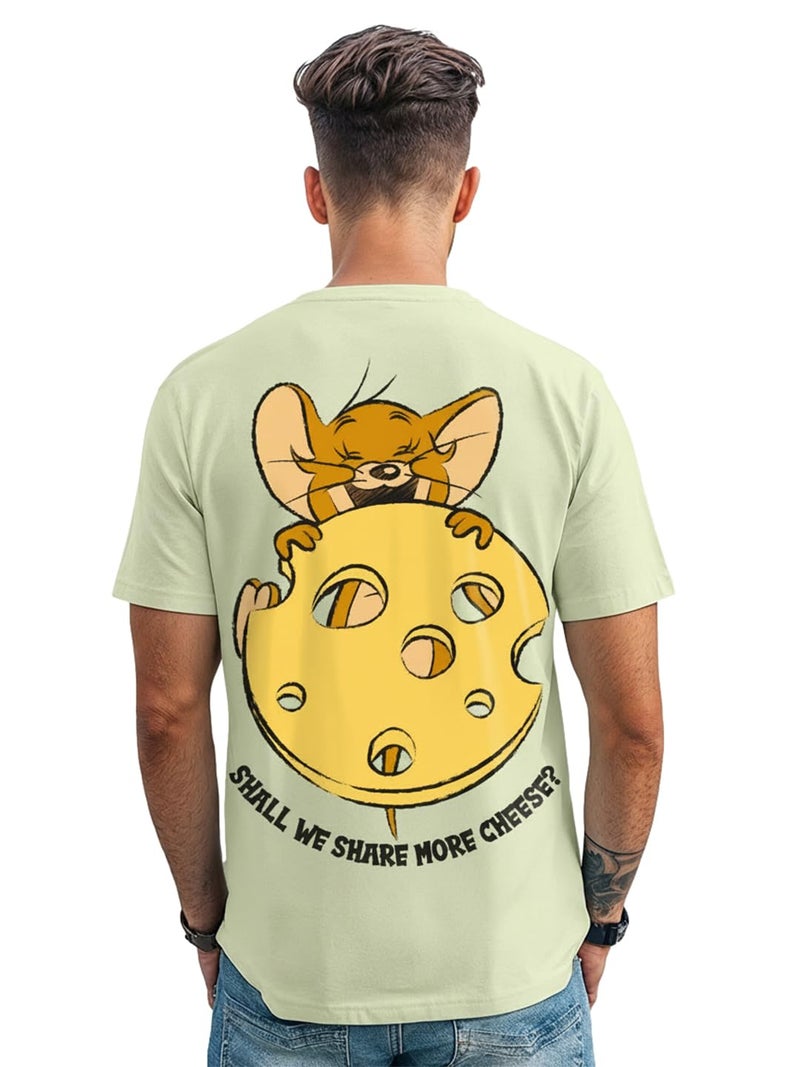 Bewakoof Official Tom & Jerry Merchandise Men's Graphic Printed Regular Fit T-Shirt_624556_Green_2XL - Image 5