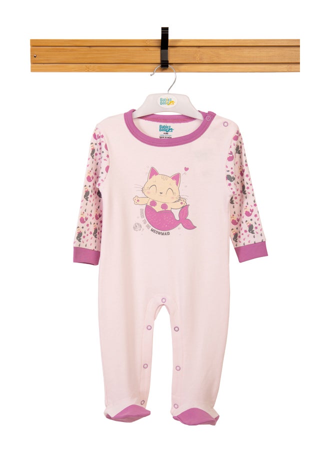 Babies Basic 100% Cotton Printed Long Sleeves Jumpsuit/Romper/Sleepsuit For Babies  - Image 1
