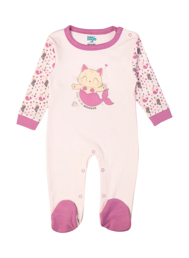 Babies Basic 100% Cotton Printed Long Sleeves Jumpsuit/Romper/Sleepsuit For Babies