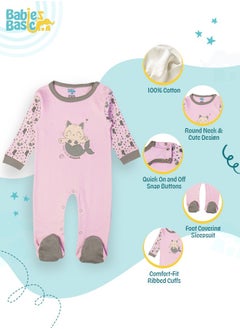 Babies Basic 100% Cotton Printed Long Sleeves Jumpsuit/Romper/Sleepsuit For Babies  - Image 5