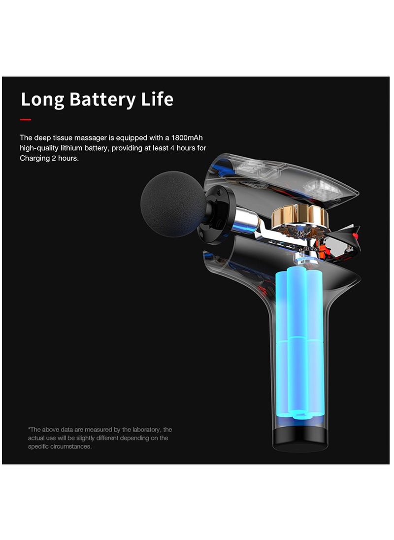 Generic - HB-005 Wireless Massager Vibrator for Back Pain Portable Massage Machine Therapy Muscle Massage Gun Fascial Gun Back Massager Gun Electric Massager Multi Function Body Massage Pain Relief - Image 1