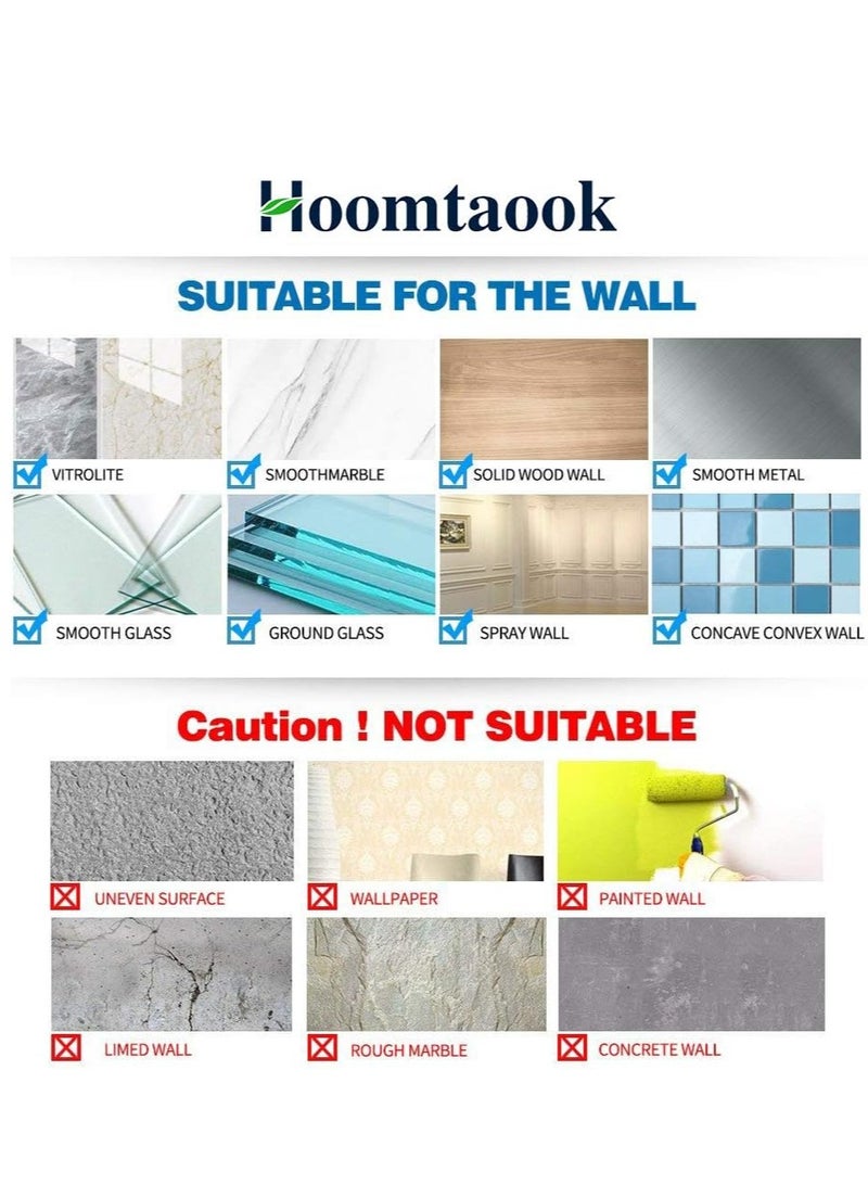 2 Pieces Wall-Mounted Bathroom Shelf No Drilling with Stickers  - Image 4