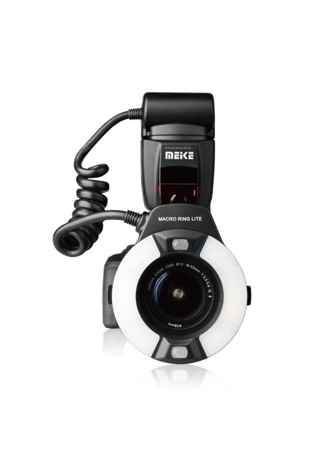 RONRONS MK-14EXT-C E-TTL Macro LED Ring Flash with LED AF Assist Lamp for EOS 4000D 70D 77D 80D Rebel T7i T6i T6s T6 T5i T5 T4i T3i SL2 and Other EOS Digital DSLR Camera with Standard Hot Shoe Stand - Image 1