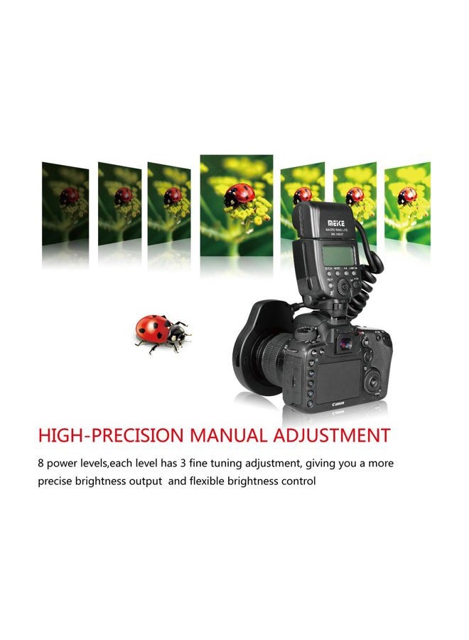 RONRONS MK-14EXT-C E-TTL Macro LED Ring Flash with LED AF Assist Lamp for EOS 4000D 70D 77D 80D Rebel T7i T6i T6s T6 T5i T5 T4i T3i SL2 and Other EOS Digital DSLR Camera with Standard Hot Shoe Stand - Image 3