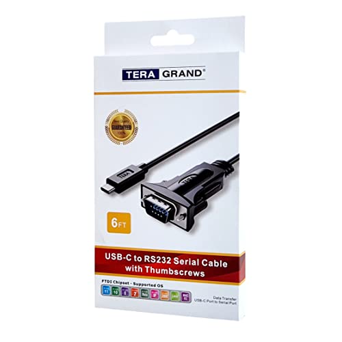 Tera Grand - USB C to RS232 Serial DB9 Adapter Cable with Thumbscrews and FTDI chipset, Supports Windows 11, 10, 8, 7, Vista, XP, 2000, 98, Linux and Mac, 6 Ft - Image 5