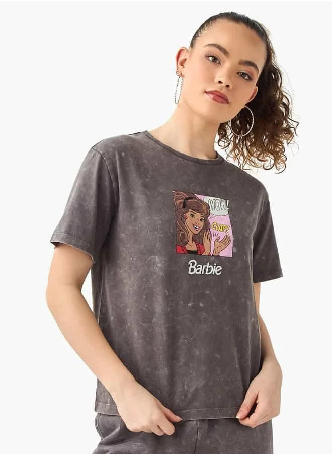 اس بي كاركترز Barbie Print Crop T-shirt