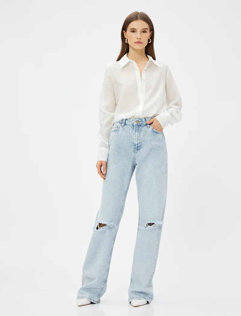 KOTON Koton | Solid Long Sleeves Viscose Shirt |