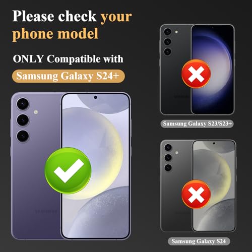 YWXTW Camera Lens Protector for Samsung Galaxy S24 Plus Accessories, 9H Tempered Glass Metal Individual Ring Camera Cover Screen Protector for S24 Plus, Case Friendly, Anti Scratch (Onyx Black) - Image 2