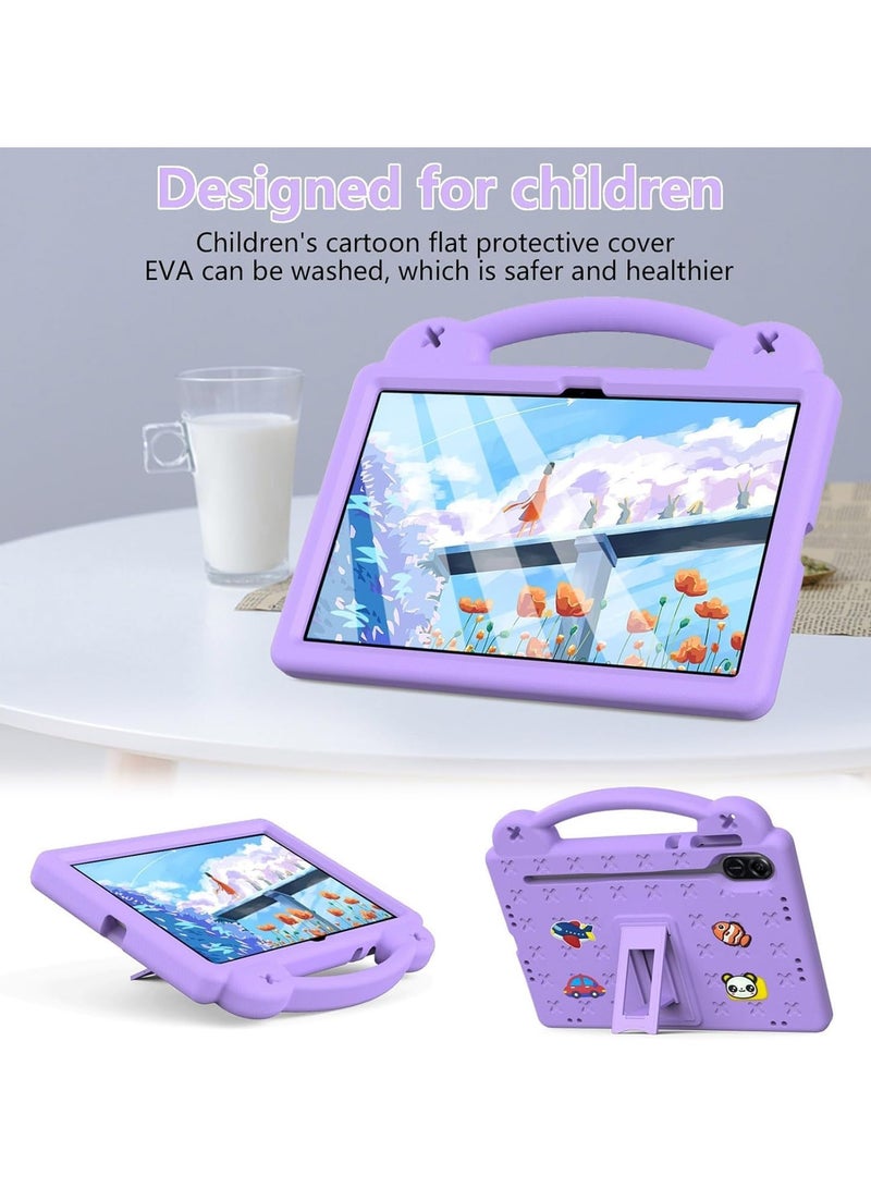 VKL Case Compatible with Honor Pad X9 11.5 Inch 2023, DIY Accessories for Kids, Shockproof Case with [Pencil Holder] [Shoulder Strap] [Handle Stand] (Purple) - Image 3