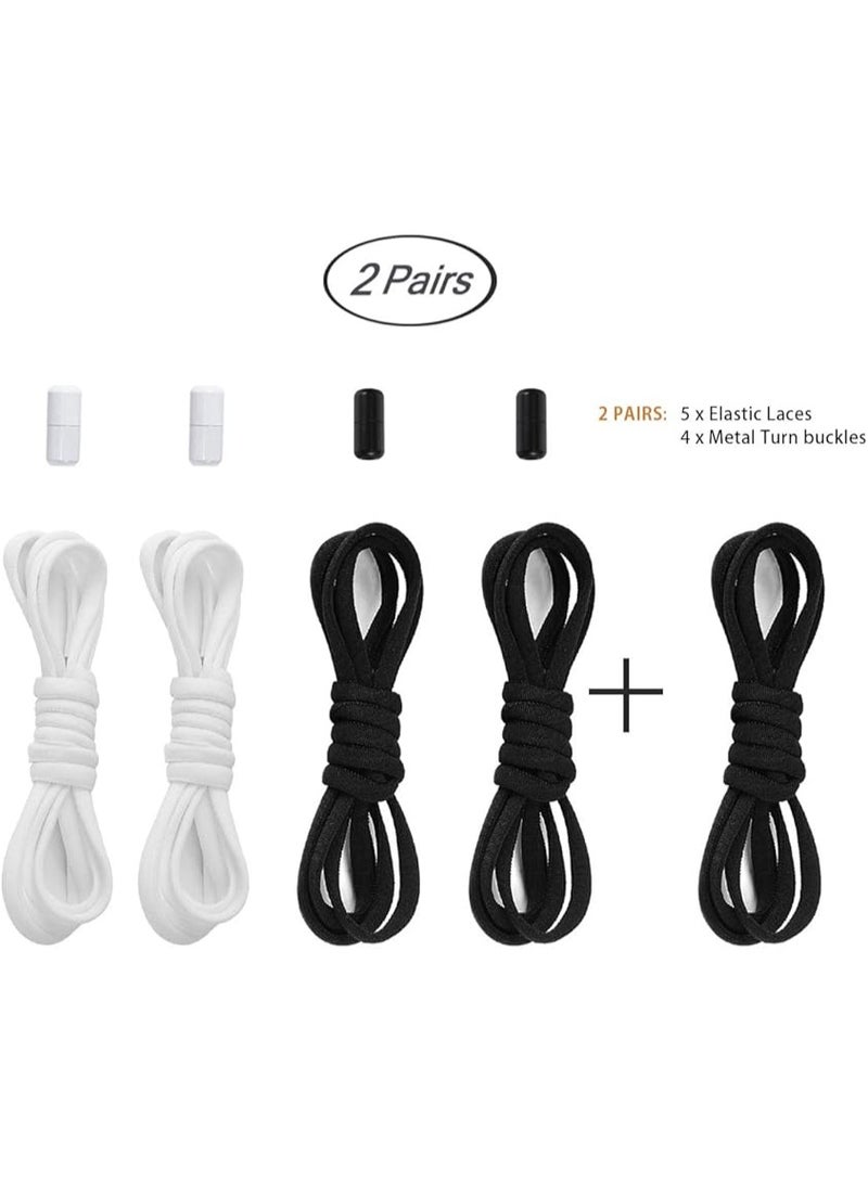 Lynacz Original Tie Shoe Laces For Adults,Kids,Elderly,System With Elastic Shoe Laces(2 Pairs) - Image 2