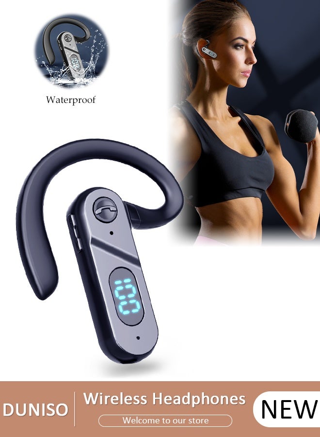 DUNISO Bluetooth Headset Wireless Headphone Business Earpiece for Cell Phones PC Tablet Laptop Computer Noise Cancelling Mic Headphones for Trucker Driver Business - Image 1