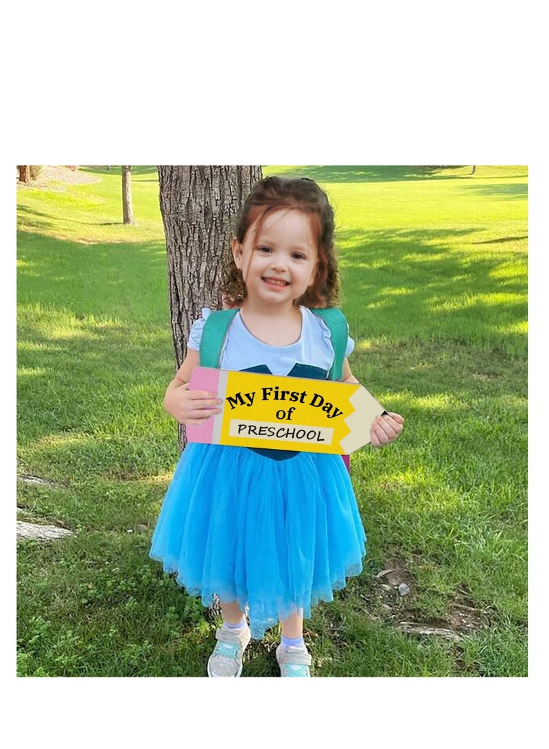 First and Last Day of School Chalkboard Sign – Double-Sided Wooden Pencil-Shaped Reusable Board – Back to School Photo Prop for Kids, Girls, Boys, Preschool, Kindergarten, Teachers - Image 5