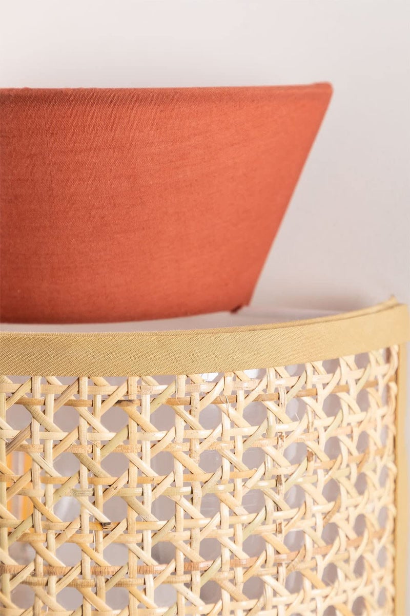 AKWAY Bamboo Wall Lamps for Living rooms | Rattan and Cane Webbing wall lamps for Bedroom | Wicker Wall lamps for home Decoration (Bulb not Included) (Orange) - Image 5