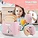 ACROFEK Play Kitchen Accessories Pretend Play Kitchen Appliances Toy Set with Coffee Maker Machine Toaster Mixer Blender with Realistic Lights Sounds Birthday Gifts for Girls Age 35 48 68 - Image 4