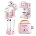 ACROFEK Play Kitchen Accessories Pretend Play Kitchen Appliances Toy Set with Coffee Maker Machine Toaster Mixer Blender with Realistic Lights Sounds Birthday Gifts for Girls Age 35 48 68 - Image 3