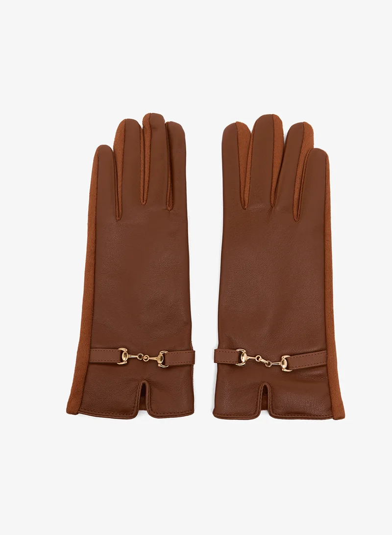Ginger Faux Fur Mitten Gloves