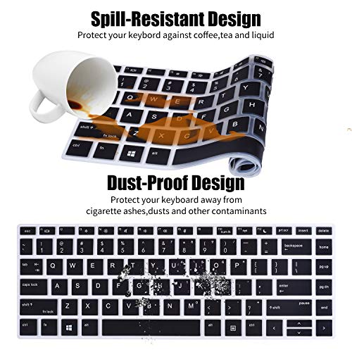 Saco Silicone Skin Keyboard Protector Cover Compatible for HP ProBook 440 445 G5 G6 G7 | HP ProBook 430 G5 | HP ProBook x360 440 G1 14 Inch Laptop - Transparent - Image 5