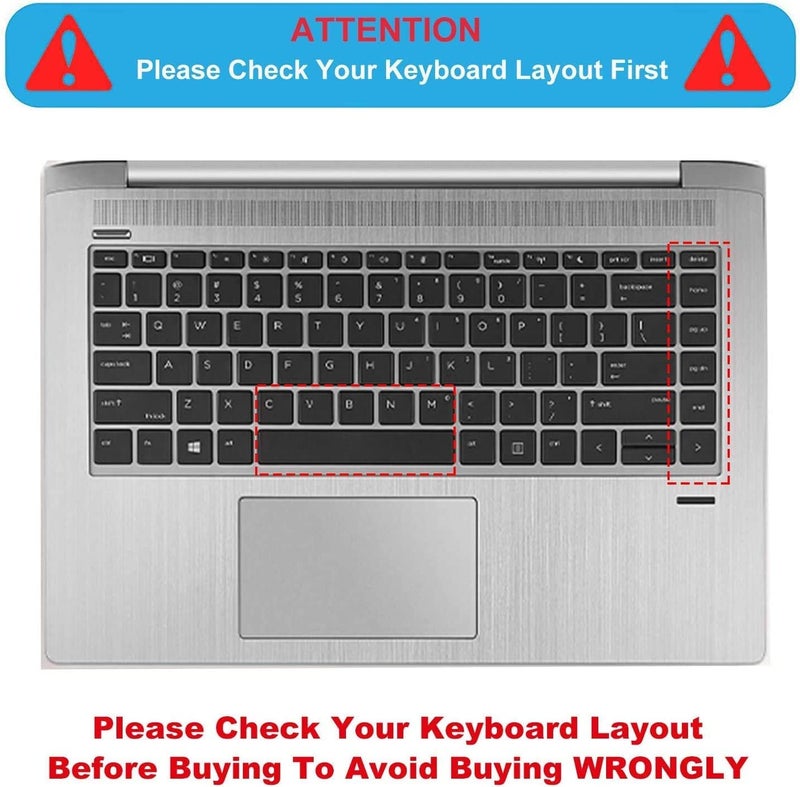 Saco Silicone Skin Keyboard Protector Cover Compatible for HP ProBook 440 445 G5 G6 G7 | HP ProBook 430 G5 | HP ProBook x360 440 G1 14 Inch Laptop - Transparent - Image 2