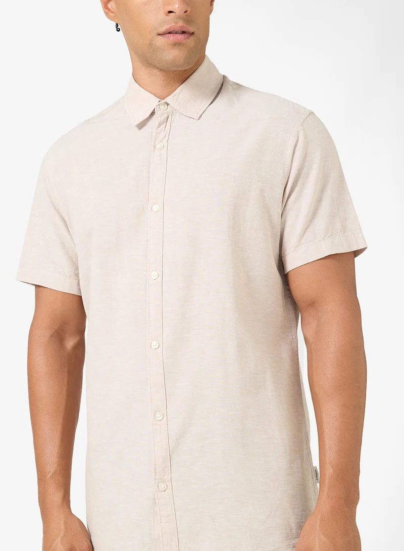 JJ Rebel solid Regular Fit Half Sleeve Shirt