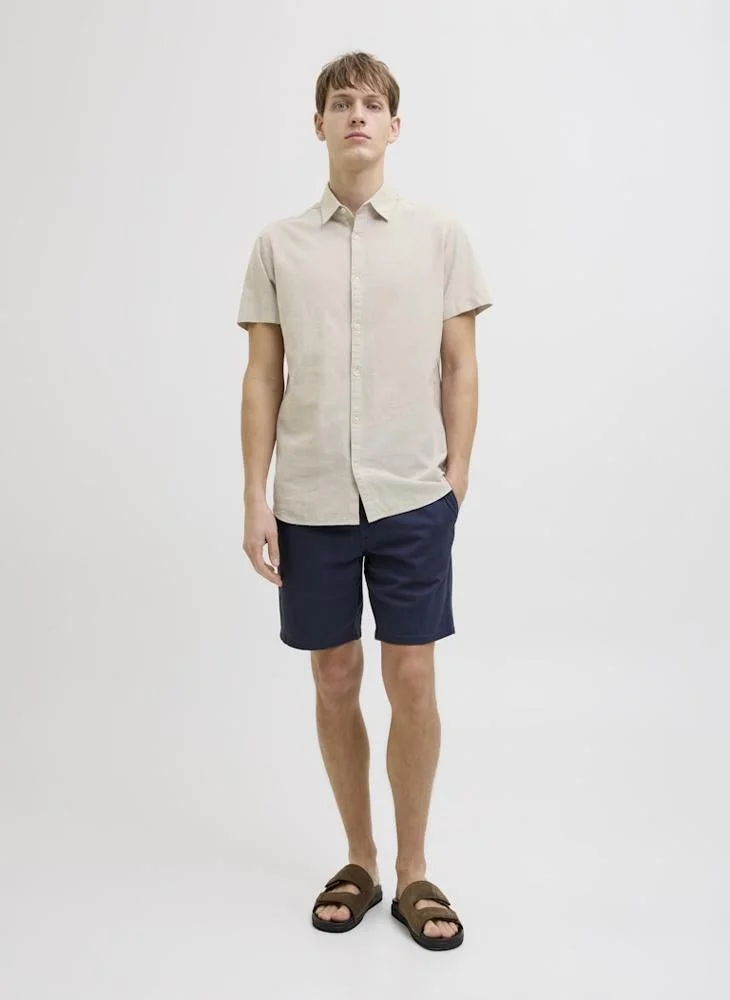 JJ Rebel solid Regular Fit Half Sleeve Shirt
