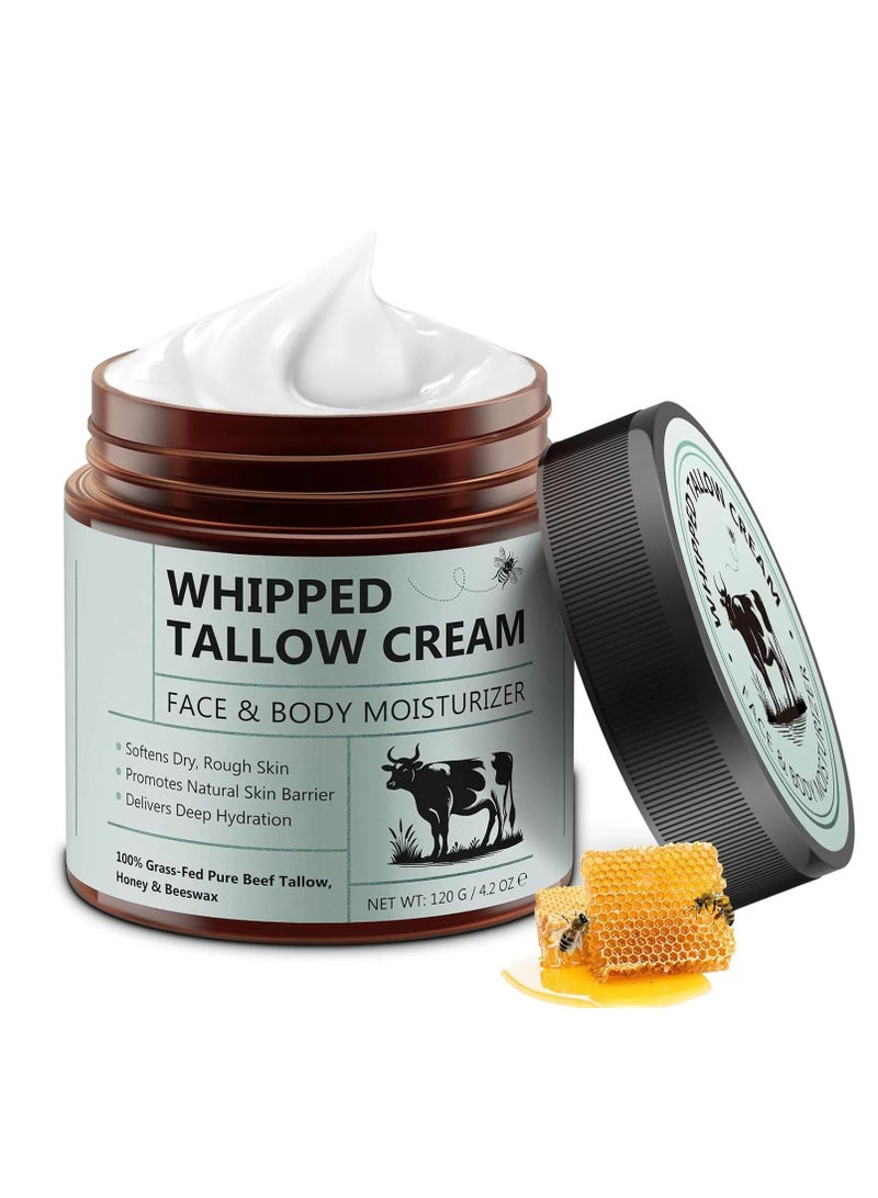 Beef Tallow Skin Care, Tallow Face Cream, Moisturize Your Skin, Provide Your Skin with Long-Lasting Moisturizing, Prevent Skin Aging, and Repair Skin, for All Skin Type 120g  - Image 1