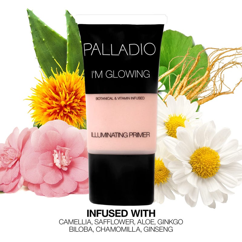 Palladio I'm Glowing Illuminating Primer, Pearly Pink Makeup Primer for Face, Contains Aloe Vera, Grape Seed Oil, Green Tea, Brightens Complexion, Combats Wrinkles, Fine Lines & Pores - Image 4