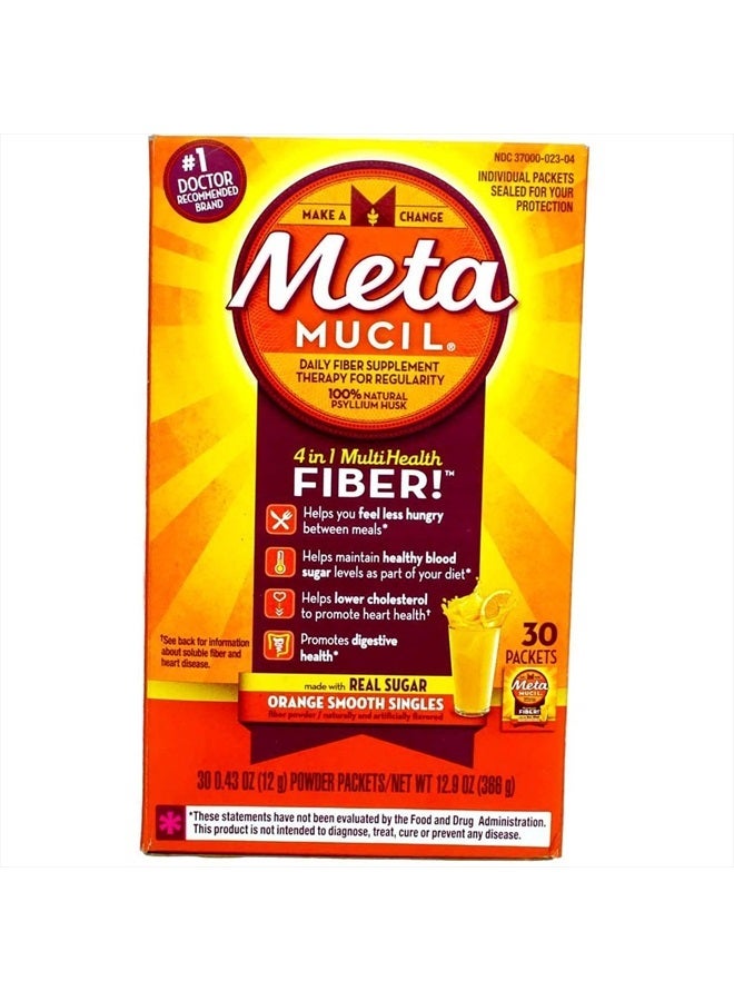Metamucil ألياف فردية ناعمة الملمس برتقالية - 30 عبوة، 12.9 أونصة (عبوة من 1) - Image 2