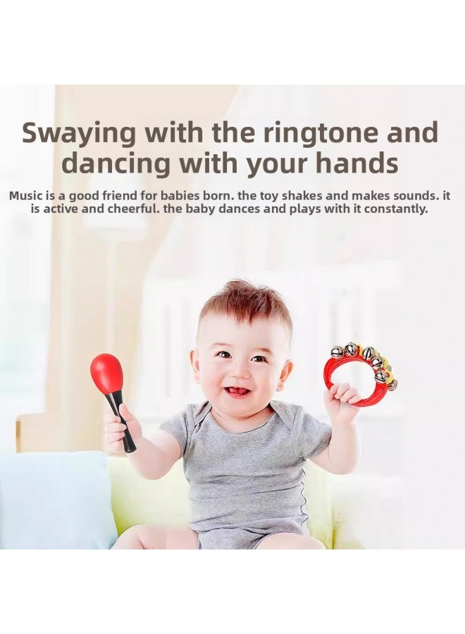 Hammer Baby Red Newborn Rattle Bite Grasping Training Toy Baby Chasing Listening And Chasing Black And White Cards-Color:[chasing Suit 0-12 Months] Black And White Red Ball Sand Hammer * 2 Sand Egg * 2 - Image 3