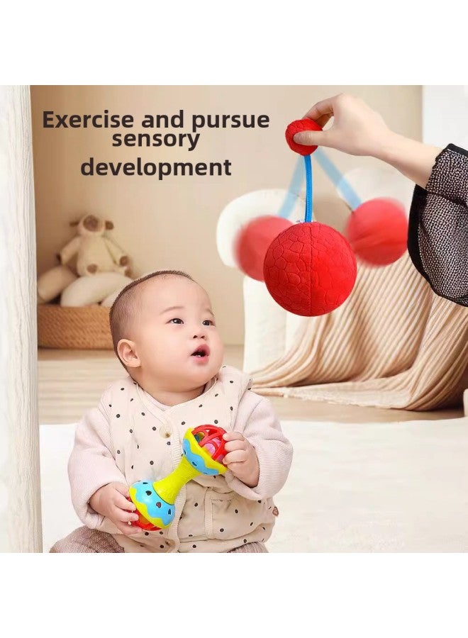 Hammer Baby Red Newborn Rattle Bite Grasping Training Toy Baby Chasing Listening And Chasing Black And White Cards-Color:[chasing Suit 0-12 Months] Black And White Red Ball Sand Hammer * 2 Sand Egg * 2 - Image 4