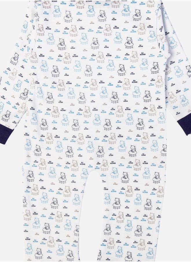 Babies Basic All Over Print Long Sleeves Sleepsuit by Styli  - Image 2