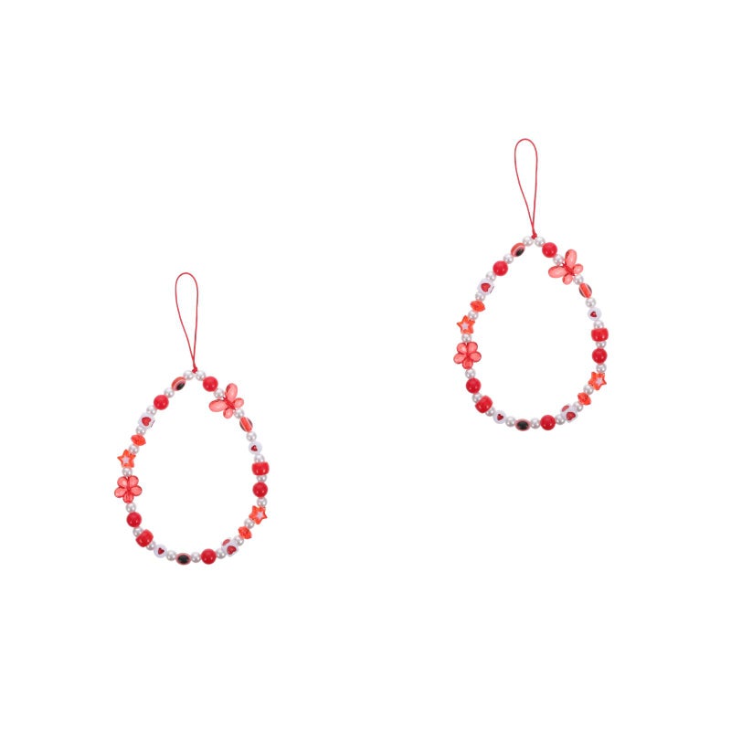2pcs Beaded Phone Lanyard Phone Hanging Charm Anti-lost Camera Chain - Image 1