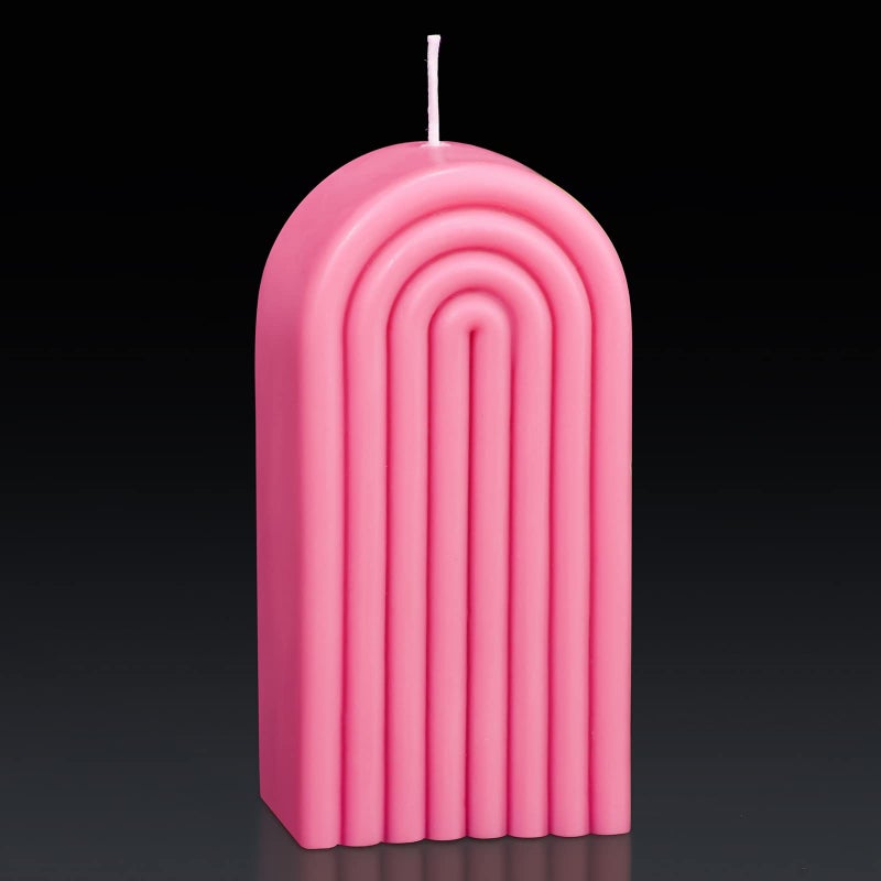 Arch Shaped Candles Geometric Scented Aesthetic Candle Geometric U Shaped Candles Minimalist Candle Aroma Wax Art Decorative Soy for Spa Yoga Birthday Gift Home Party DecorPink