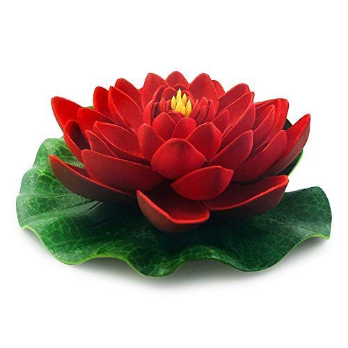 Coolkart Coolkart Artificial Foam Floating Lotus Flower with Rubber Leaf Set of 3 17 Cm Diameter Multicolor  - Image 4