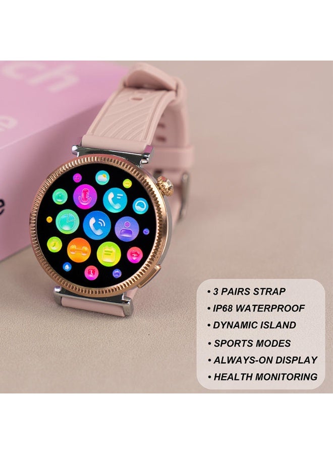 Kalobee SK9 Mini Smartwatch AMOLED Display, Always-On Screen, Bluetooth Calling, 3 Strap Set, IP68 Waterproof, Heart Rate & SpO2 Monitor, Dynamic Island UI, Multi Sports Modes, Smart Notifications, Long Battery Life - Image 4