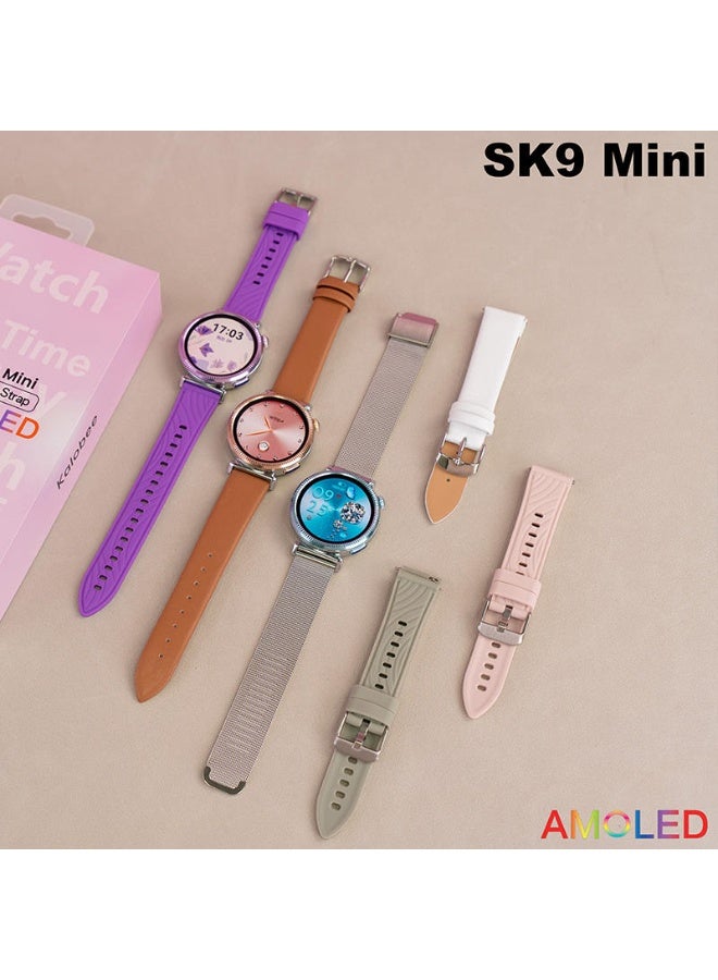 Kalobee SK9 Mini Smartwatch AMOLED Display, Always-On Screen, Bluetooth Calling, 3 Strap Set, IP68 Waterproof, Heart Rate & SpO2 Monitor, Dynamic Island UI, Multi Sports Modes, Smart Notifications, Long Battery Life - Image 3