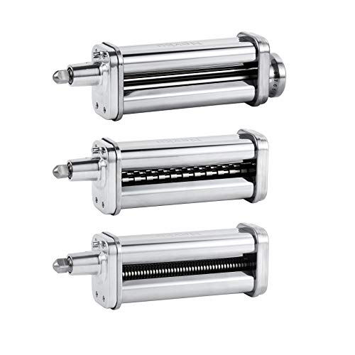 NEVKU Pasta Maker Attachments Set for all KitchenAid Stand Mixer, including Pasta Sheet Roller, Spaghetti Cutter, Fettuccine Cutter by Nevku - Image 1