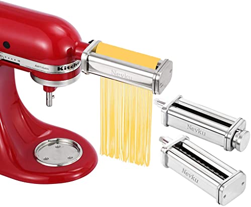 NEVKU Pasta Maker Attachments Set for all KitchenAid Stand Mixer, including Pasta Sheet Roller, Spaghetti Cutter, Fettuccine Cutter by Nevku - Image 2