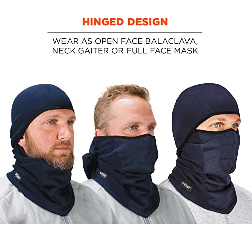 Ergodyne - 16851 N-Ferno 6823 Balaclava Ski Mask, Wind-Resistant Face Mask, Hinged Design to Wear as Neck Gaiter, Navy - Image 5