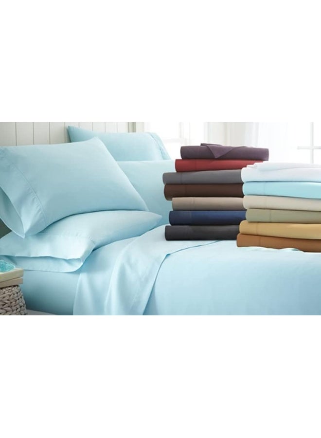 Top Split King Flex Head Sheet Set for Sleep Number Mattress Fits Deep Pocket Bed 1800 Thread Count Super Soft and Cool 4 Piece Set with Pillowcases 34-36" Split top (Navy) - Image 2