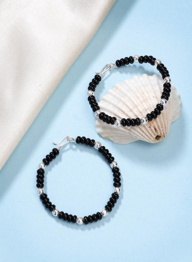 NVR Kids Pair of 2 Rhodium-Plated Artificial Beads Nazariya Kada Bracelet - Image 3