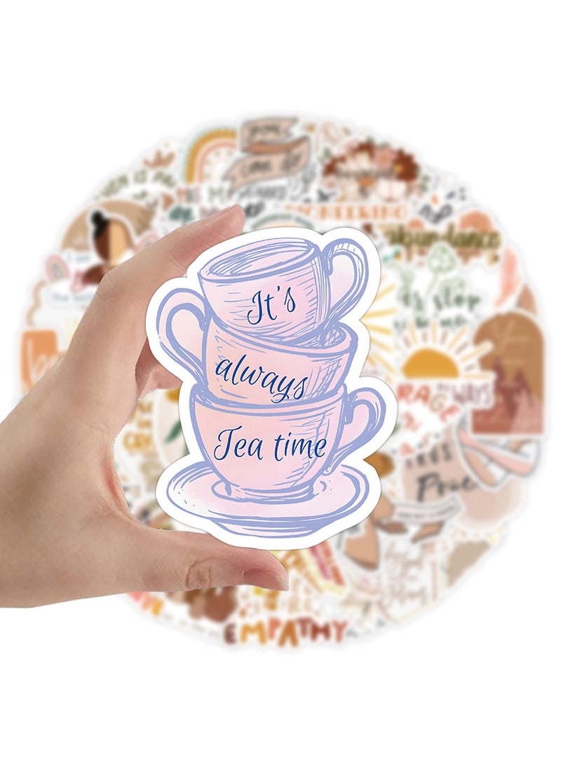 Tea Stickers 50Pcs, Waterproof Vinyl Decals for Water Bottles Laptop Luggage Cup Computer Mobile Phone Skateboard - Image 2