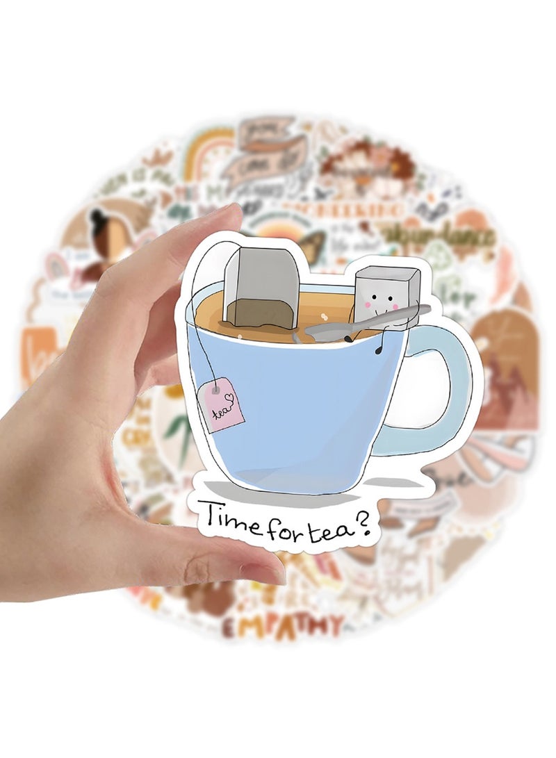 Tea Stickers 50Pcs, Waterproof Vinyl Decals for Water Bottles Laptop Luggage Cup Computer Mobile Phone Skateboard - Image 4
