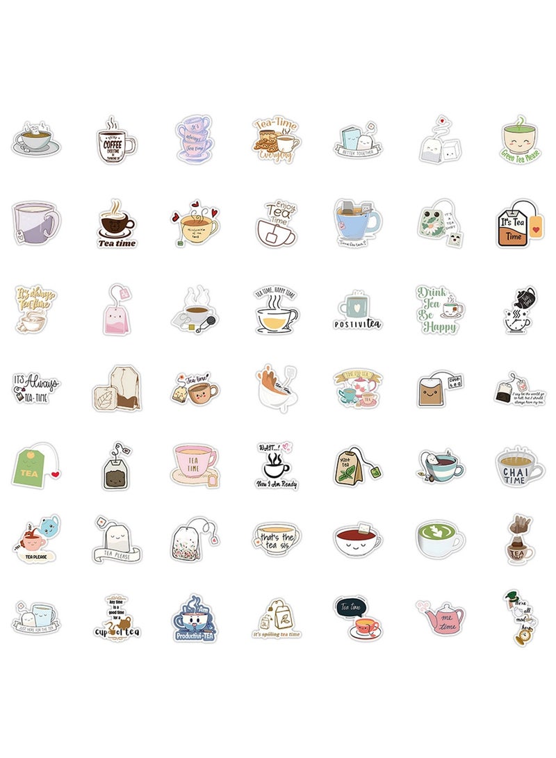Tea Stickers 50Pcs, Waterproof Vinyl Decals for Water Bottles Laptop Luggage Cup Computer Mobile Phone Skateboard - Image 5